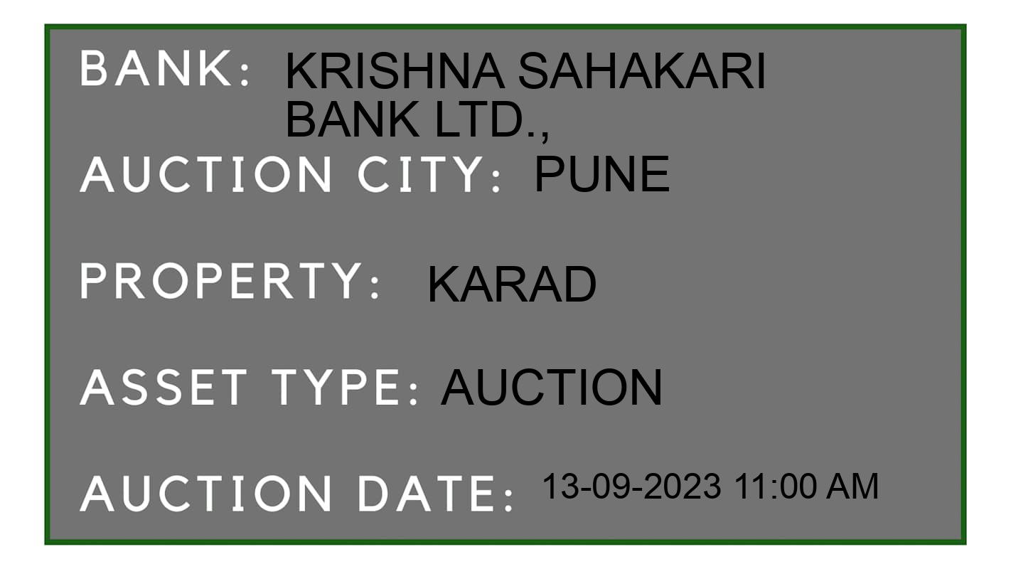 Auction Bank India - ID No: 175897 - KRISHNA SAHAKARI BANK LTD., Auction of KRISHNA SAHAKARI BANK LTD., Auctions for Plot in Haveli, Pune