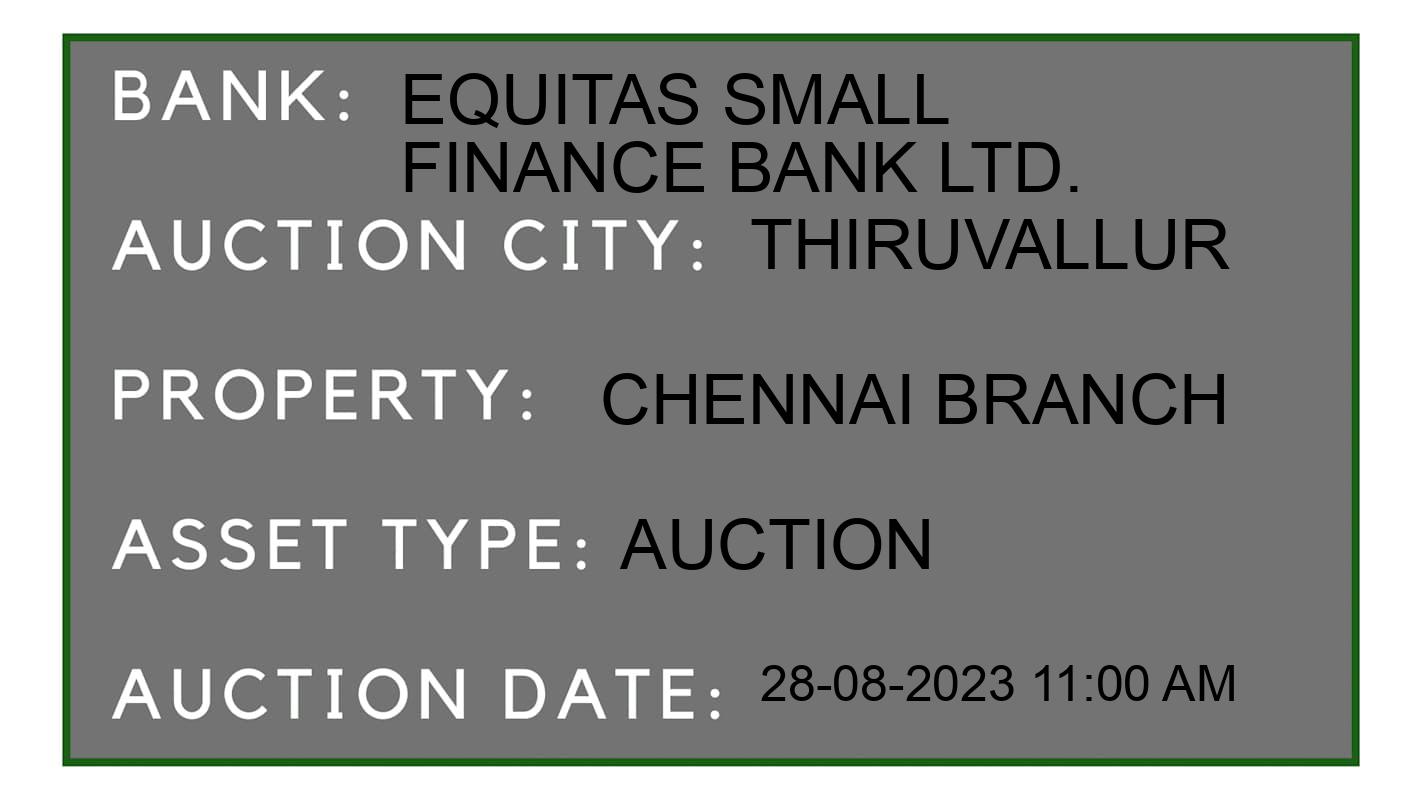 Auction Bank India - ID No: 175912 - Equitas Small Finance Bank Ltd. Auction of Equitas Small Finance Bank Ltd. Auctions for Land And Building in Ponneri tal, Thiruvallur