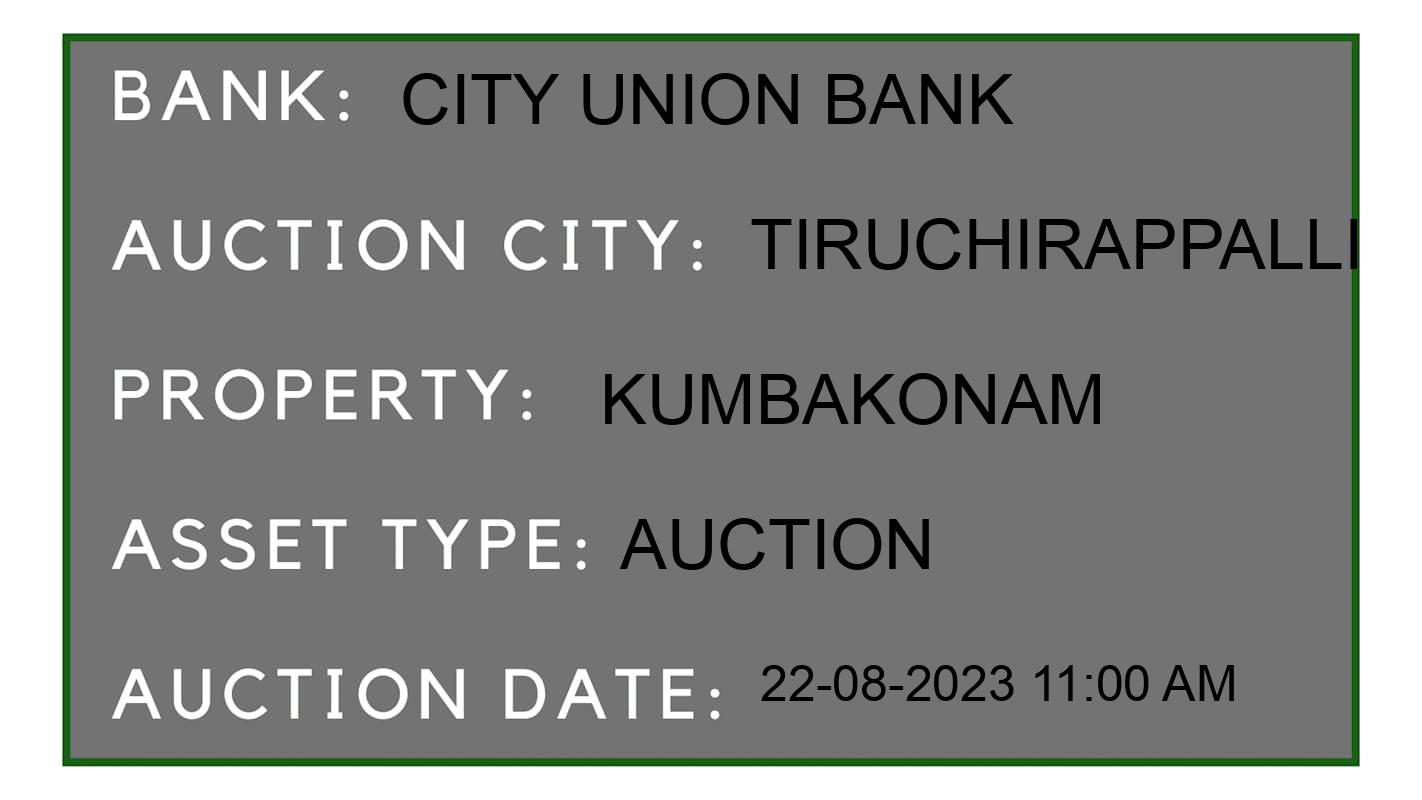 Auction Bank India - ID No: 176000 - City Union Bank Auction of City Union Bank Auctions for Land And Building in Thuvakudi, Tiruchirappalli