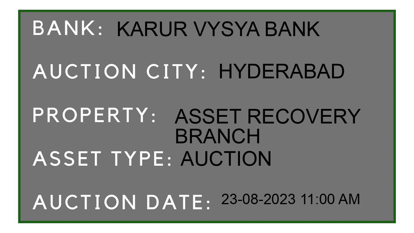 Auction Bank India - ID No: 176297 - Karur Vysya Bank Auction of Karur Vysya Bank Auctions for Residential Flat in Shapoorwadi, Hyderabad