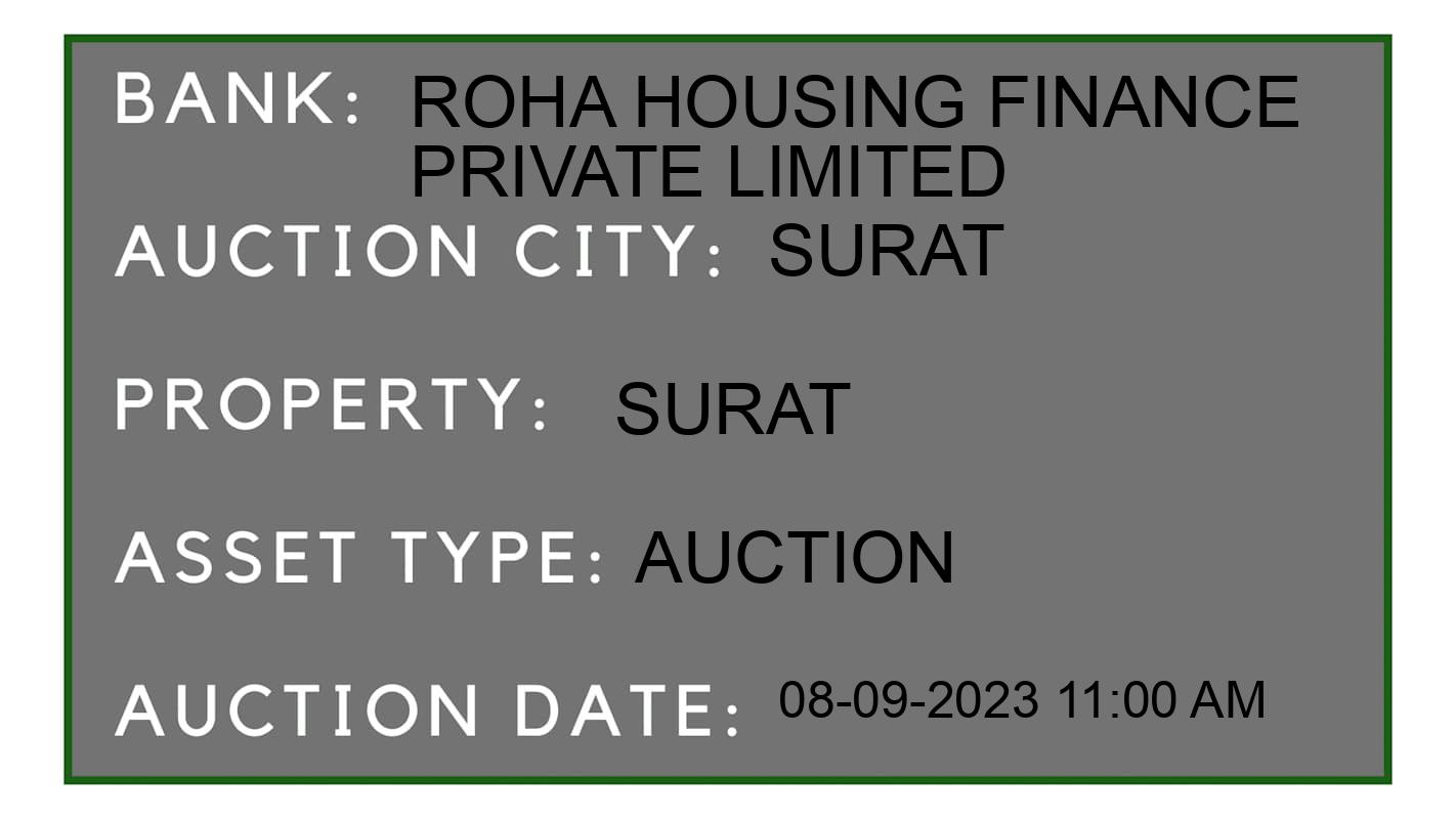 Auction Bank India - ID No: 176619 - Roha Housing Finance Private Limited Auction of Roha Housing Finance Private Limited Auctions for Residential Flat in Surat, Surat