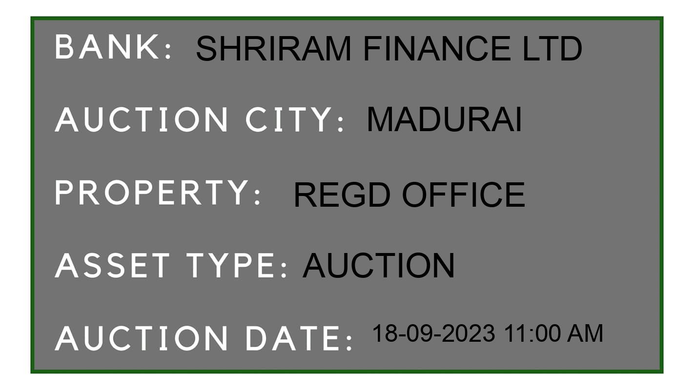 Auction Bank India - ID No: 176747 - Shriram Finance Ltd Auction of Shriram Finance Ltd Auctions for Land And Building in Madakulam, Madurai