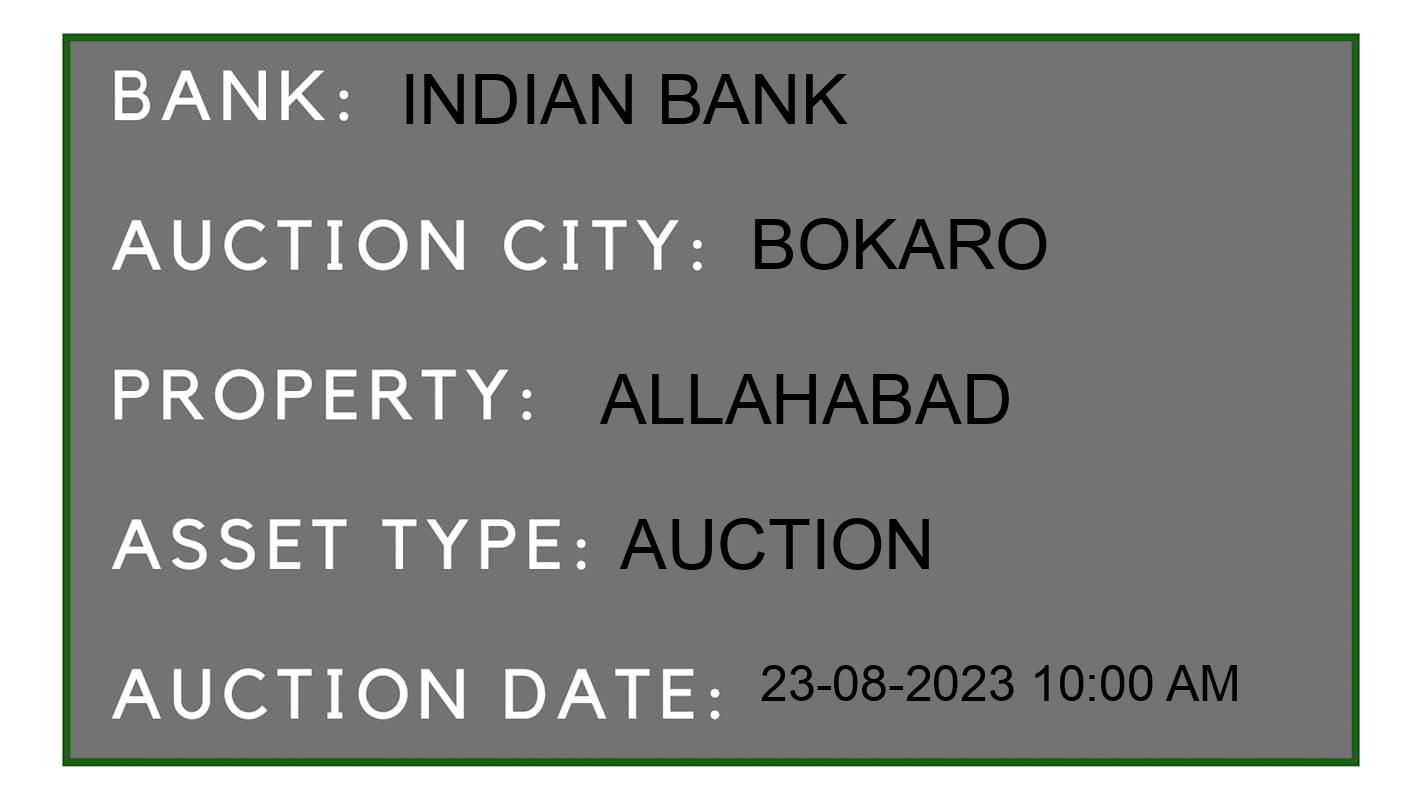 Auction Bank India - ID No: 176775 - Indian Bank Auction of Indian Bank Auctions for Residential Flat in bokaro, Bokaro