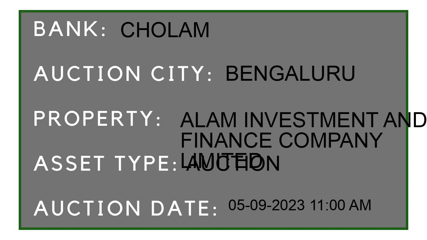 Auction Bank India - ID No: 177031 - Cholam Auction of Cholamandalam Investment And Finance Company Limited Auctions for Residential Flat in SHIVAJI NAGAR,Bangalore, Bengaluru