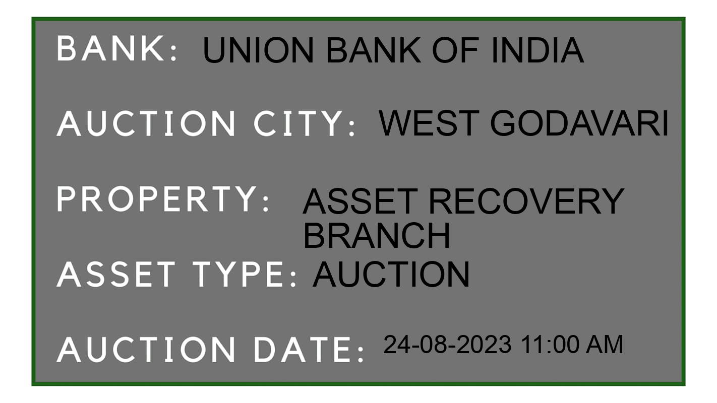 Auction Bank India - ID No: 177337 - Union Bank of India Auction of Union Bank of India Auctions for Plot in West Godavari, West Godavari