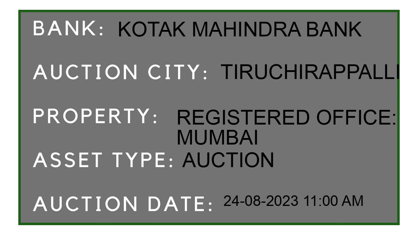Auction Bank India - ID No: 177524 - Kotak Mahindra Bank Auction of Kotak Mahindra Bank Auctions for Plot in Tiruchirappalli, Tiruchirappalli
