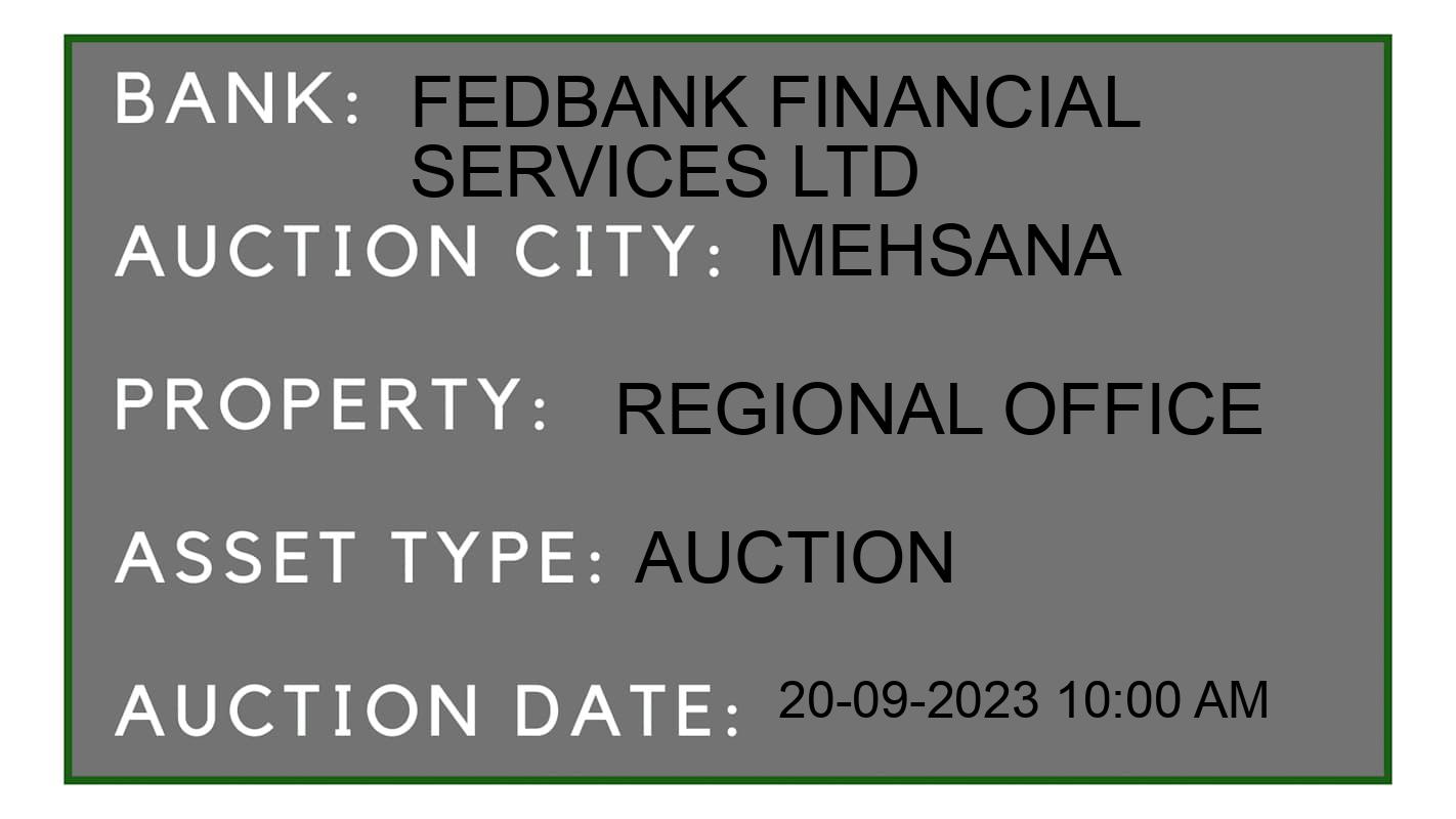 Auction Bank India - ID No: 178444 - Fedbank Financial Services Ltd Auction of Fedbank Financial Services Ltd Auctions for Plot in Unjha, Mehsana