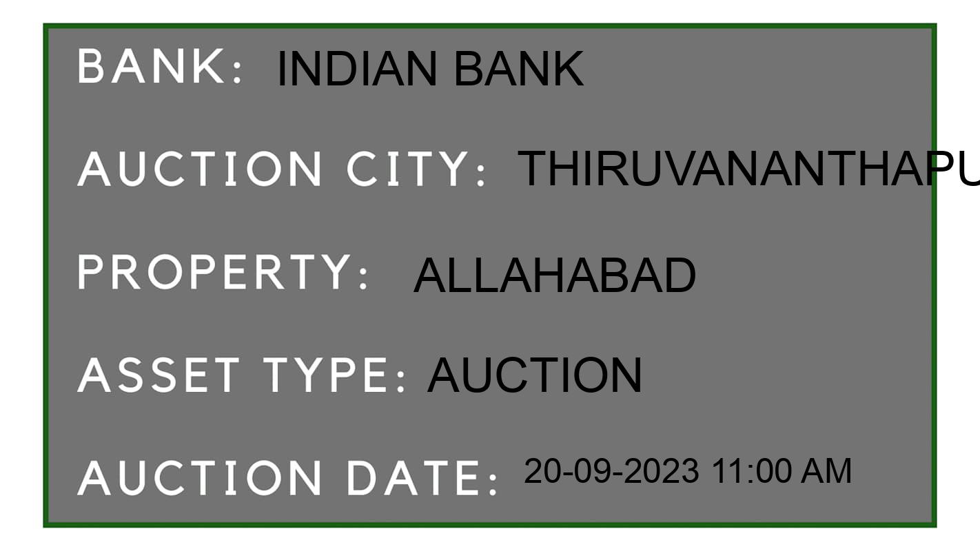 Auction Bank India - ID No: 179266 - Indian Bank Auction of Indian Bank Auctions for Land And Building in Tiruvananthapuram, Thiruvananthapuram