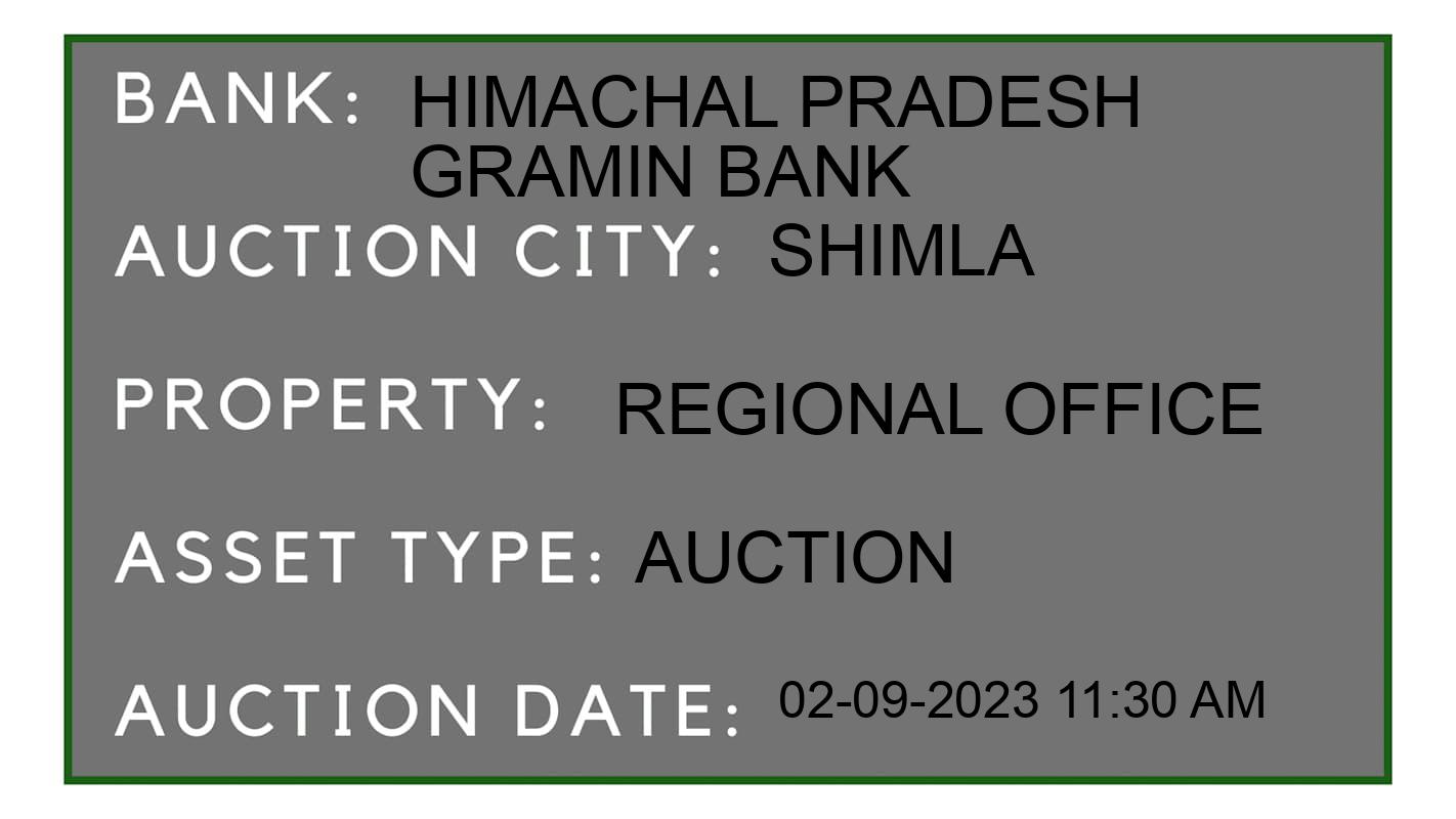 Auction Bank India - ID No: 179908 - Himachal Pradesh Gramin Bank Auction of Himachal Pradesh Gramin Bank Auctions for Land And Building in Shimla, Shimla