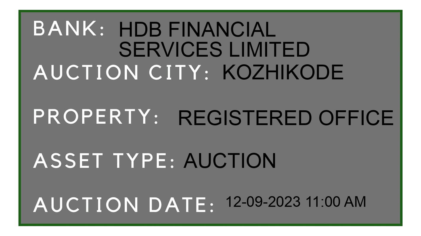 Auction Bank India - ID No: 179916 - HDB Financial Services Limited Auction of HDB Financial Services Limited Auctions for Plot in Kozhikode, Kozhikode