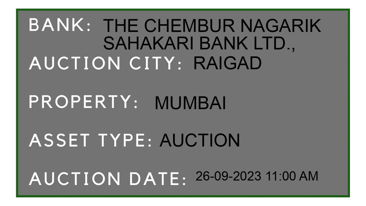 Auction Bank India - ID No: 179964 - THE CHEMBUR NAGARIK SAHAKARI BANK LTD., Auction of THE CHEMBUR NAGARIK SAHAKARI BANK LTD., Auctions for Residential Flat in Karjat, Raigad
