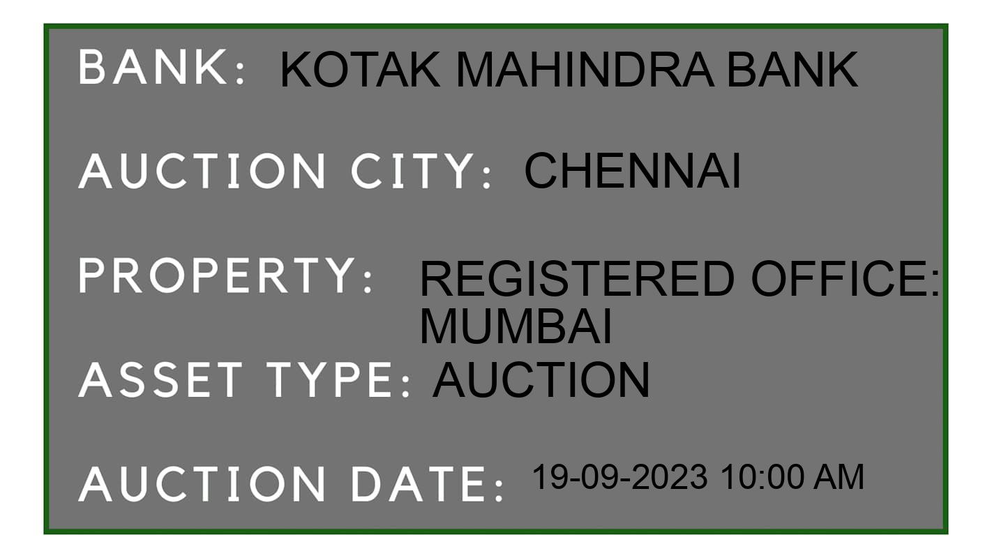 Auction Bank India - ID No: 180205 - Kotak Mahindra Bank Auction of Kotak Mahindra Bank Auctions for Plot in Kolathur, Chennai