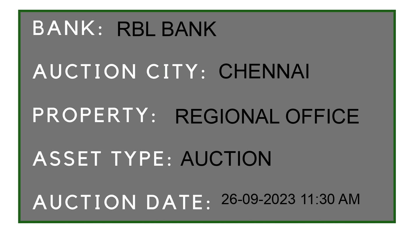 Auction Bank India - ID No: 180273 - RBL Bank Auction of RBL Bank Auctions for Plot in Avadi, Chennai