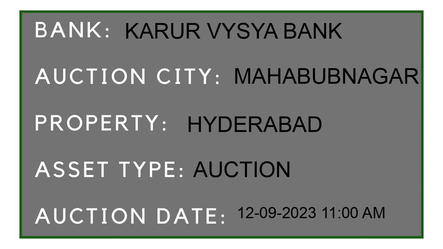 Auction Bank India - ID No: 180280 - Karur Vysya Bank Auction of Karur Vysya Bank Auctions for Factory land and Building in Farooqnagar, Mahabubnagar