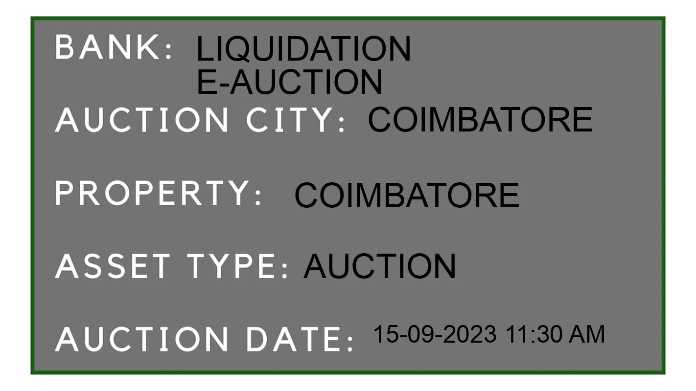 Auction Bank India - ID No: 180476 - Liquidation E-Auction Auction of Liquidation E-Auction Auctions for Factory land and Building in coimbatore, Coimbatore