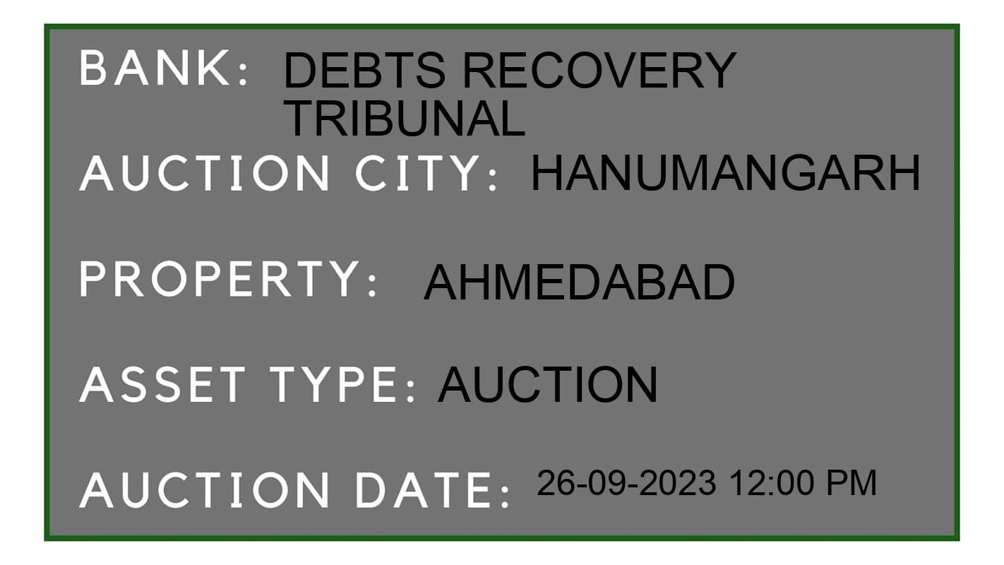 Auction Bank India - ID No: 180526 - Debts Recovery Tribunal Auction of Debts Recovery Tribunal Auctions for Plot in Sangaria, Hanumangarh