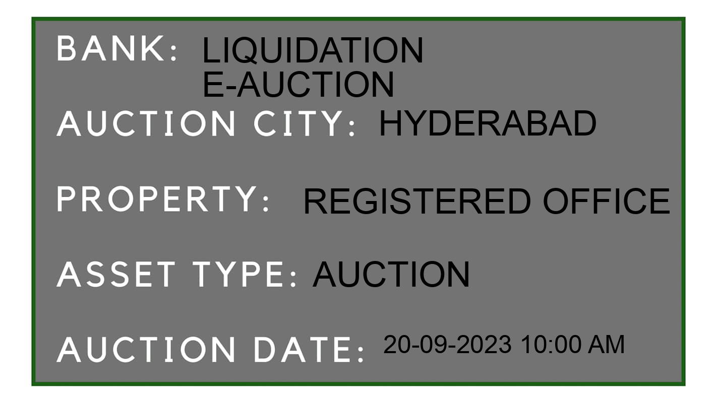 Auction Bank India - ID No: 180578 - Liquidation E-Auction Auction of Liquidation E-Auction Auctions for Industrial Land in Hyderabad, Hyderabad