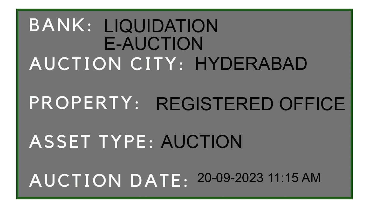 Auction Bank India - ID No: 180579 - Liquidation E-Auction Auction of Liquidation E-Auction Auctions for Industrial Land in Hyderabad, Hyderabad