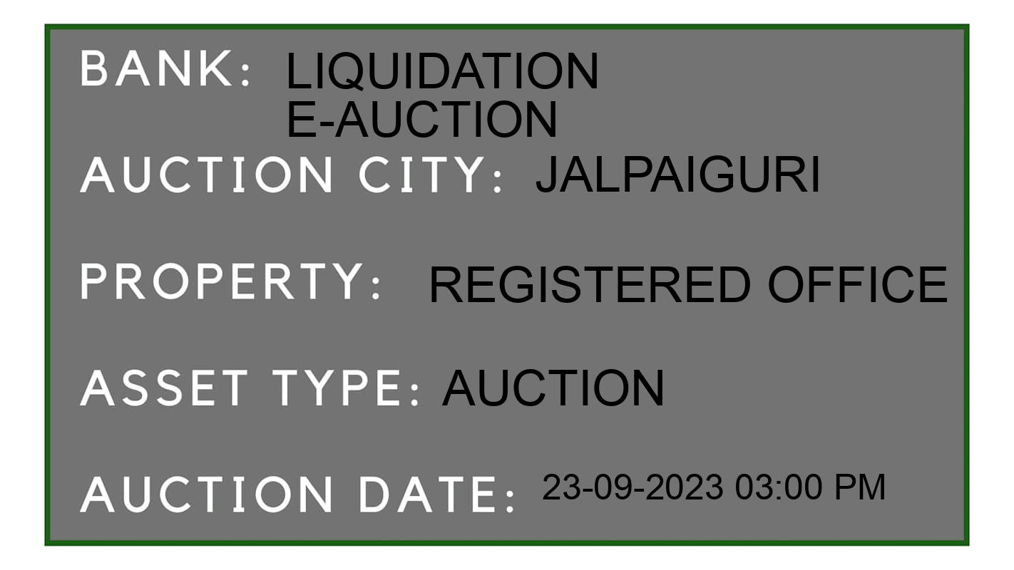 Auction Bank India - ID No: 180817 - Liquidation E-Auction Auction of Liquidation E-Auction Auctions for Plant & Machinery in Bahadur Colony, Jalpaiguri