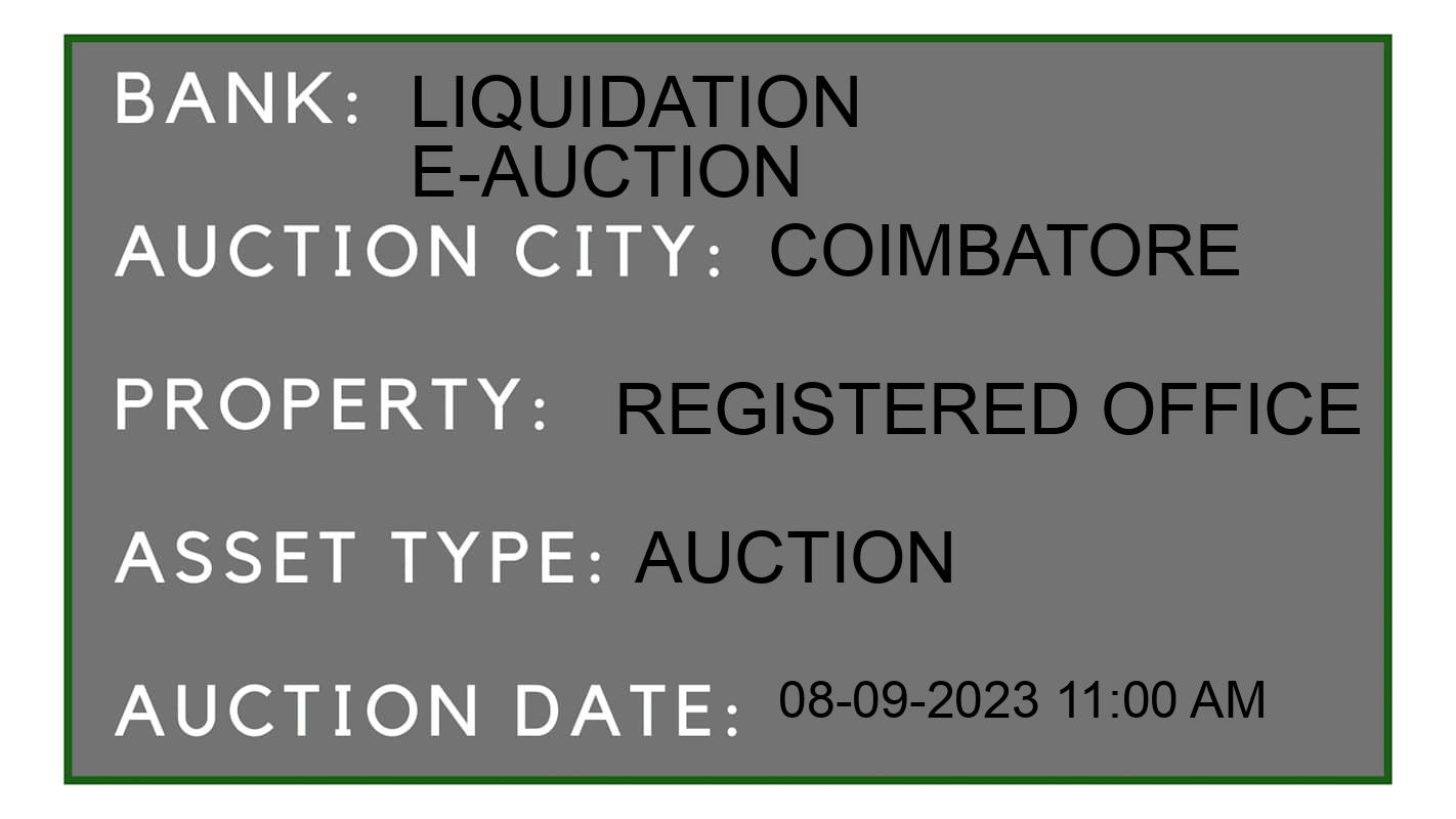 Auction Bank India - ID No: 180961 - Liquidation E-Auction Auction of Liquidation E-Auction Auctions for Commercial Property in coimbatore, Coimbatore
