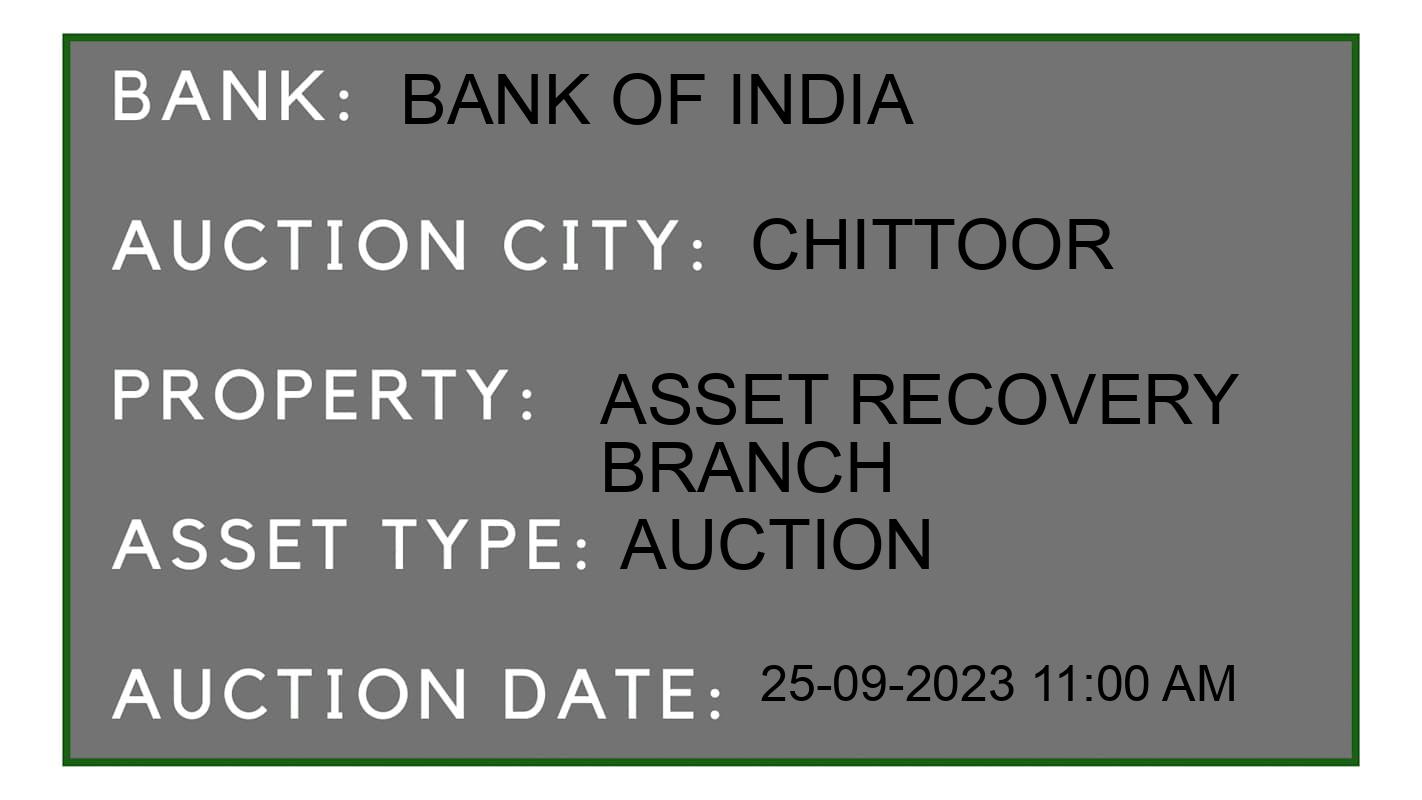 Auction Bank India - ID No: 181033 - Bank of India Auction of Bank of India Auctions for Land And Building in Vadamalapet, Chittoor