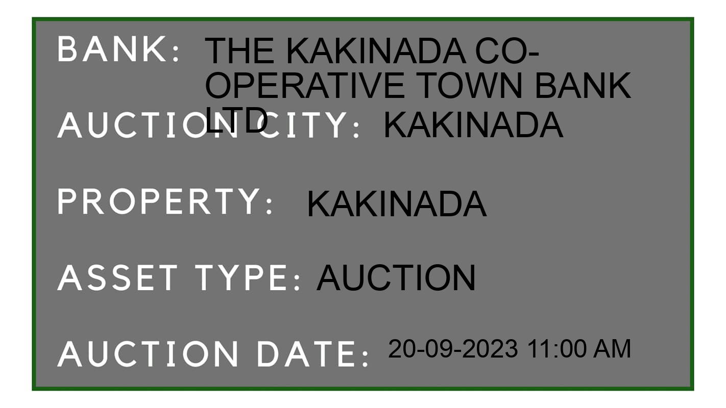 Auction Bank India - ID No: 181068 - The Kakinada Co-Operative Town Bank Ltd Auction of The Kakinada Co-Operative Town Bank Ltd Auctions for Residential Land And Building in Kakinada, Kakinada