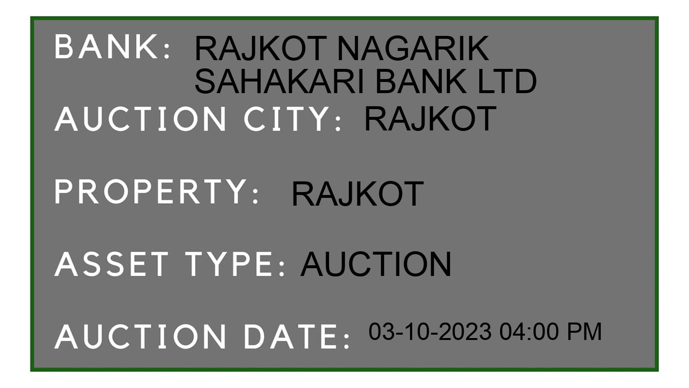 Auction Bank India - ID No: 181089 - Rajkot Nagarik Sahakari Bank Ltd Auction of Rajkot Nagarik Sahakari Bank Ltd Auctions for Plot in Rajkot, Rajkot