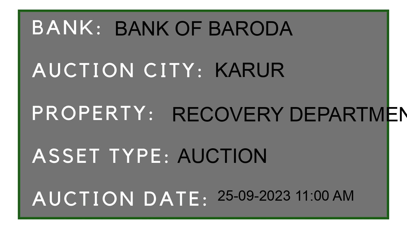 Auction Bank India - ID No: 181305 - Bank of Baroda Auction of Bank of Baroda Auctions for Land in ManmangalamTaluk, Karur