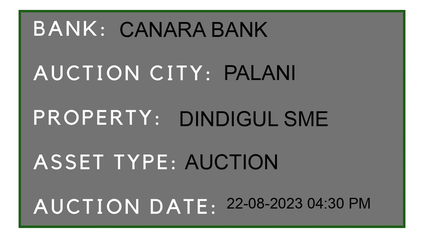 Auction Bank India - ID No: 181373 - Canara Bank Auction of Canara Bank Auctions for Land And Building in Palani Taluk, Palani