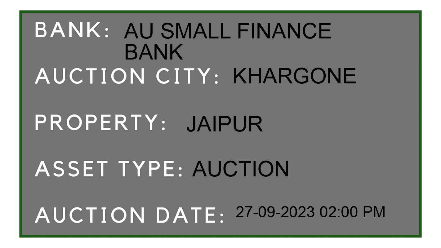 Auction Bank India - ID No: 181376 - AU Small Finance Bank Auction of AU Small Finance Bank Auctions for Plot in KASRAWAD, Khargone