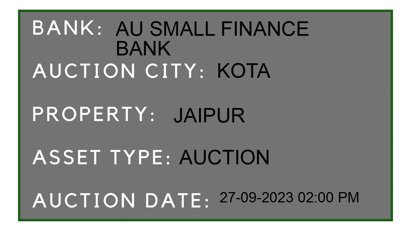 Auction Bank India - ID No: 181527 - AU Small Finance Bank Auction of AU Small Finance Bank Auctions for Commercial Property in Vallabhbari, Kota