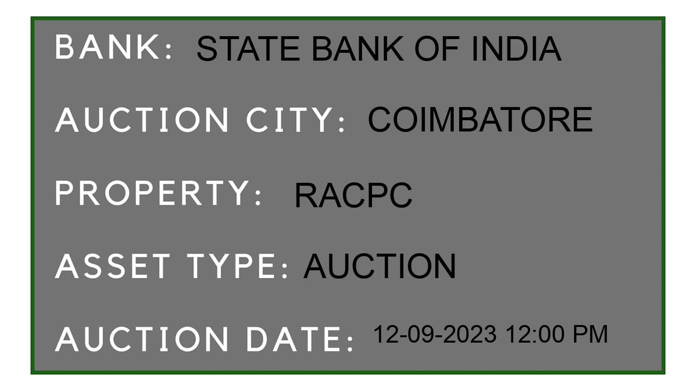 Auction Bank India - ID No: 181878 - State Bank of India Auction of State Bank of India Auctions for Vehicle Auction in Velakalnatham, Coimbatore
