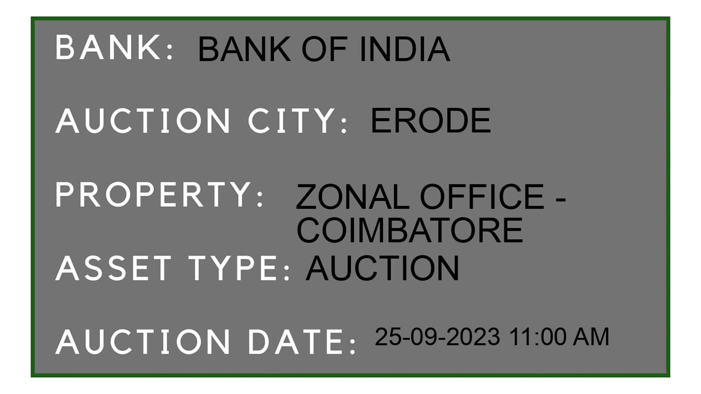 Auction Bank India - ID No: 182112 - Bank of India Auction of Bank of India Auctions for Residential Land And Building in Perundurai, Erode