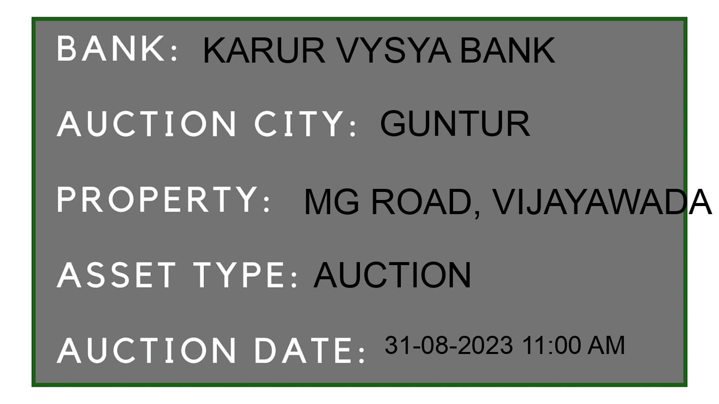 Auction Bank India - ID No: 182384 - Karur Vysya Bank Auction of Karur Vysya Bank Auctions for Land in Tenali, Guntur