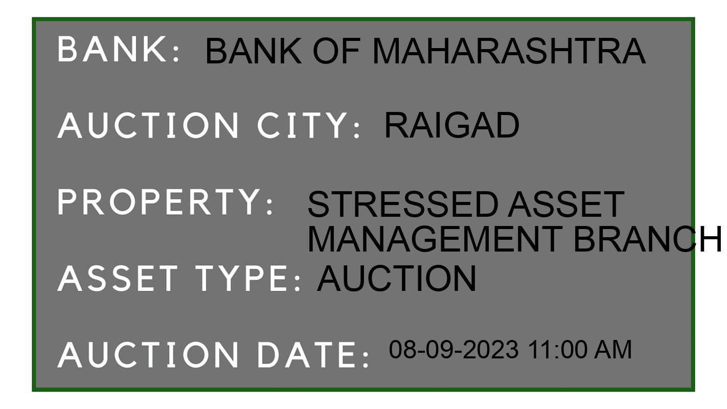Auction Bank India - ID No: 182590 - Bank of Maharashtra Auction of Bank of Maharashtra Auctions for Industrial Land in Khalapur, Raigad