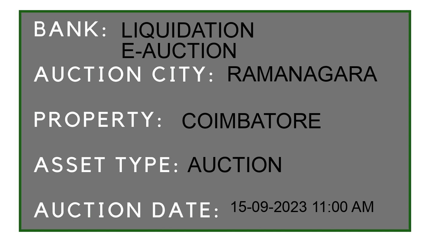 Auction Bank India - ID No: 182745 - Liquidation E-Auction Auction of Liquidation E-Auction Auctions for Plant & Machinery in Kanakapura, Ramanagara