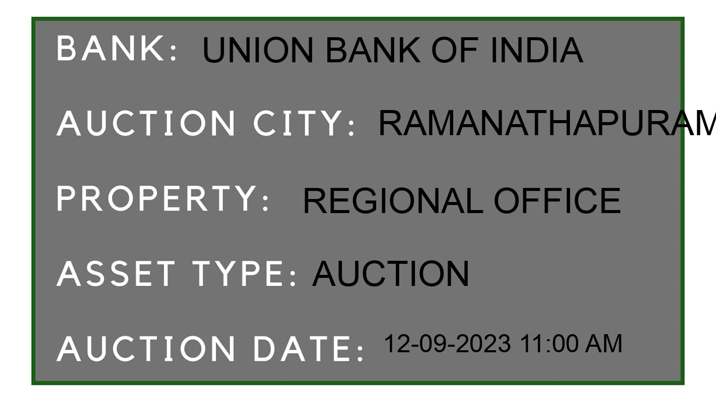 Auction Bank India - ID No: 182886 - Union Bank of India Auction of Union Bank of India Auctions for Plot in Ramanathapuram Taluk, Ramanathapuram