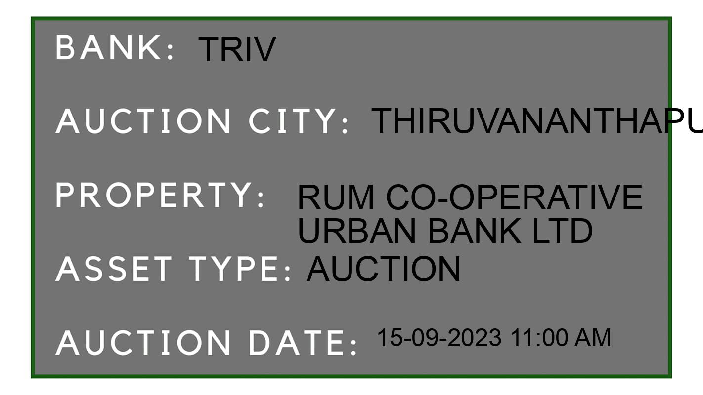 Auction Bank India - ID No: 183515 - Triv Auction of Trivandrum Co-operative Urban Bank Ltd Auctions for Land And Building in kadakampally, Thiruvananthapuram