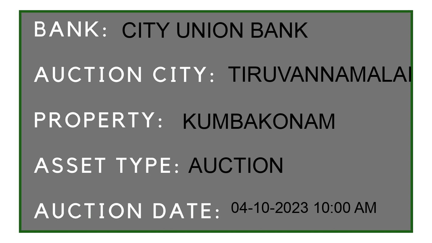 Auction Bank India - ID No: 183575 - City Union Bank Auction of City Union Bank Auctions for Plot in Tiruvanamalai, Tiruvannamalai