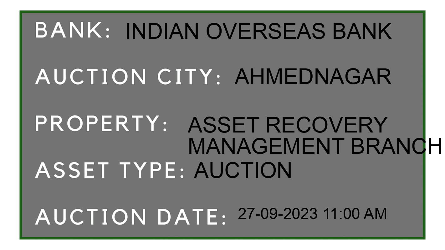 Auction Bank India - ID No: 183691 - Indian Overseas Bank Auction of Indian Overseas Bank Auctions for Land And Building in Parner, Ahmednagar