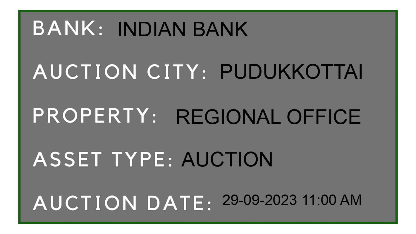 Auction Bank India - ID No: 183837 - Indian Bank Auction of Indian Bank Auctions for Land And Building in karambukudi, Pudukkottai