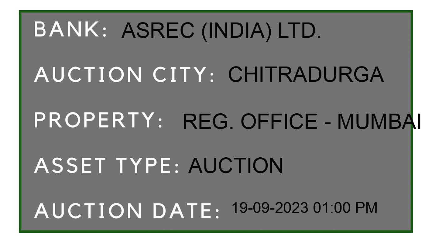 Auction Bank India - ID No: 183918 - ASREC (India) Ltd. Auction of ASREC (India) Ltd. Auctions for Plot in challekere, Chitradurga