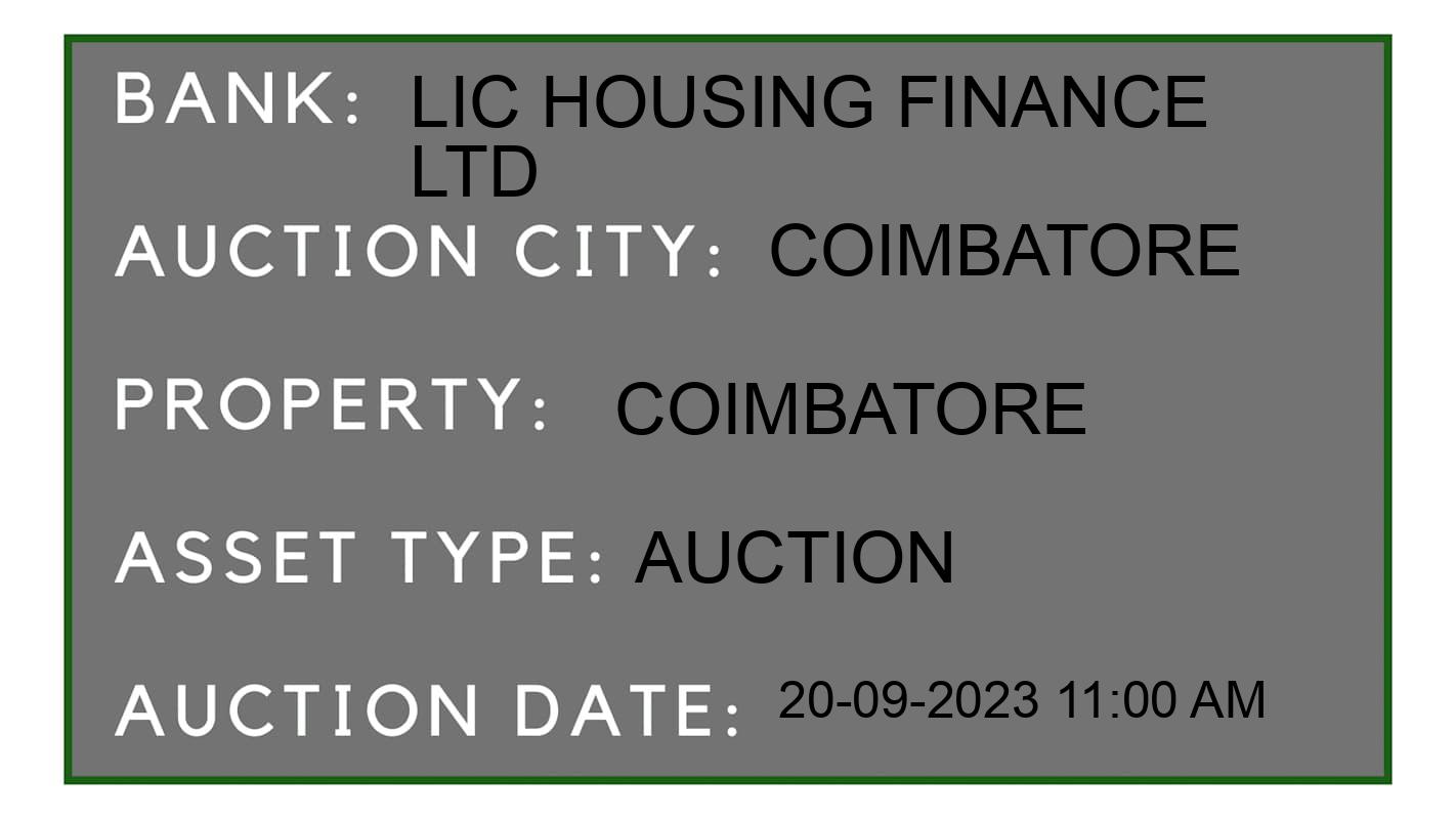 Auction Bank India - ID No: 184003 - LIC Housing Finance Ltd Auction of LIC Housing Finance Ltd Auctions for Plot in Perur, Coimbatore
