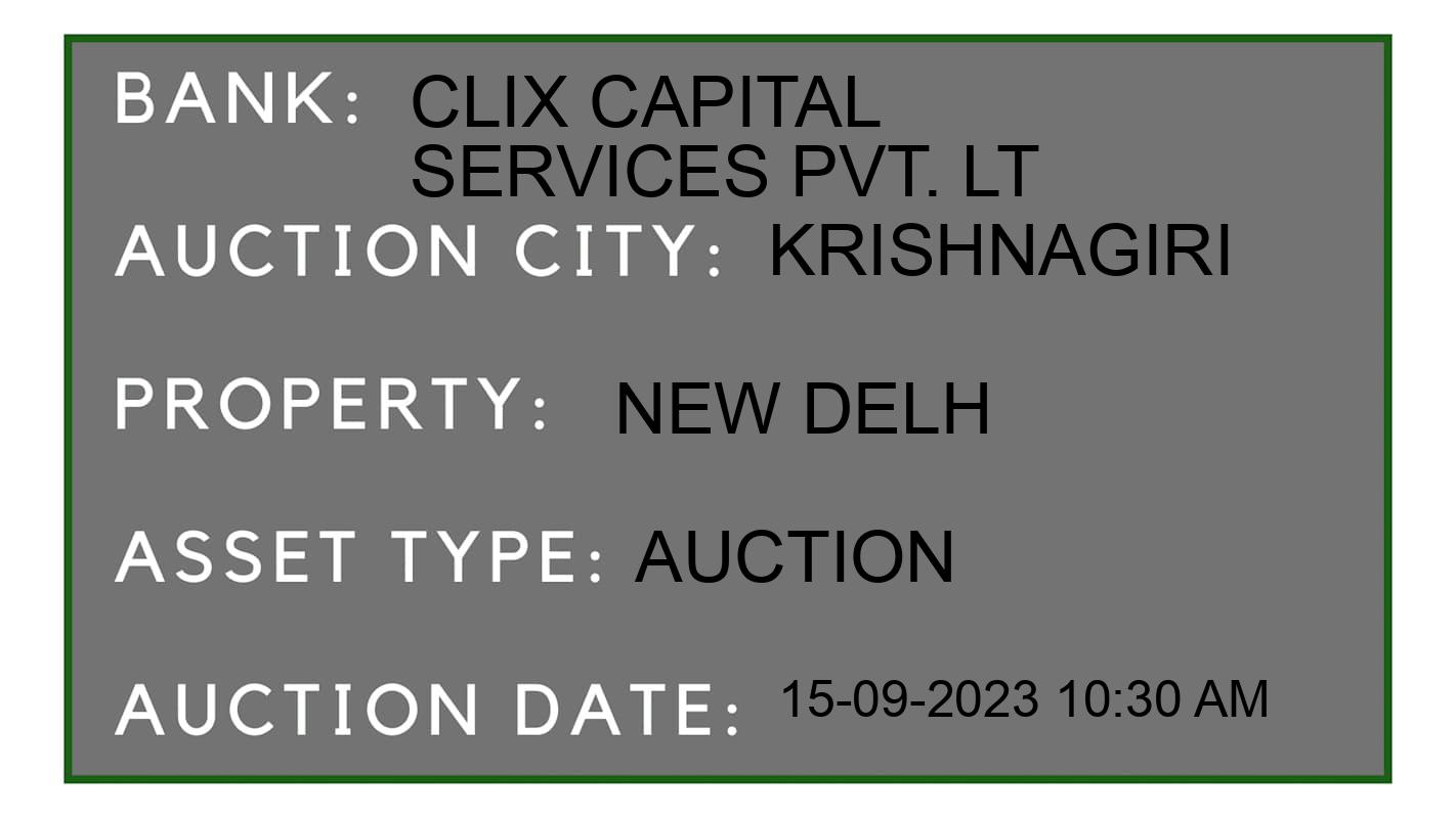 Auction Bank India - ID No: 184276 - CLIX CAPITAL SERVICES PVT. LT Auction of CLIX CAPITAL SERVICES PVT. LT Auctions for Land And Building in DenkanikottaiTaluk, Krishnagiri