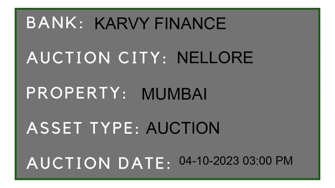Auction Bank India - ID No: 184589 - Karvy Finance Auction of Karvy Finance Auctions for Plot in Gudur, Nellore