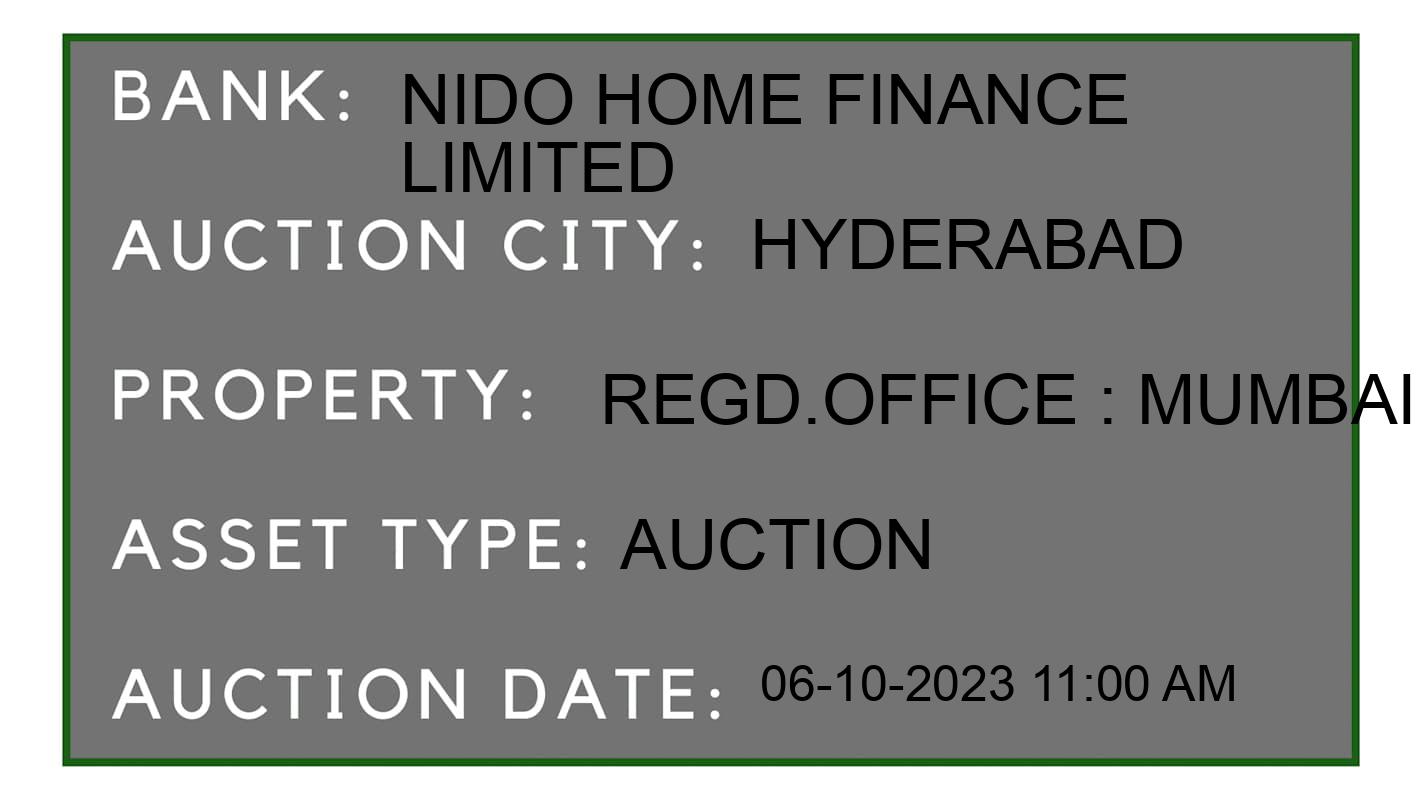 Auction Bank India - ID No: 184742 - NIDO HOME FINANCE LIMITED Auction of NIDO HOME FINANCE LIMITED Auctions for Residential Flat in Quthbullapur, Hyderabad