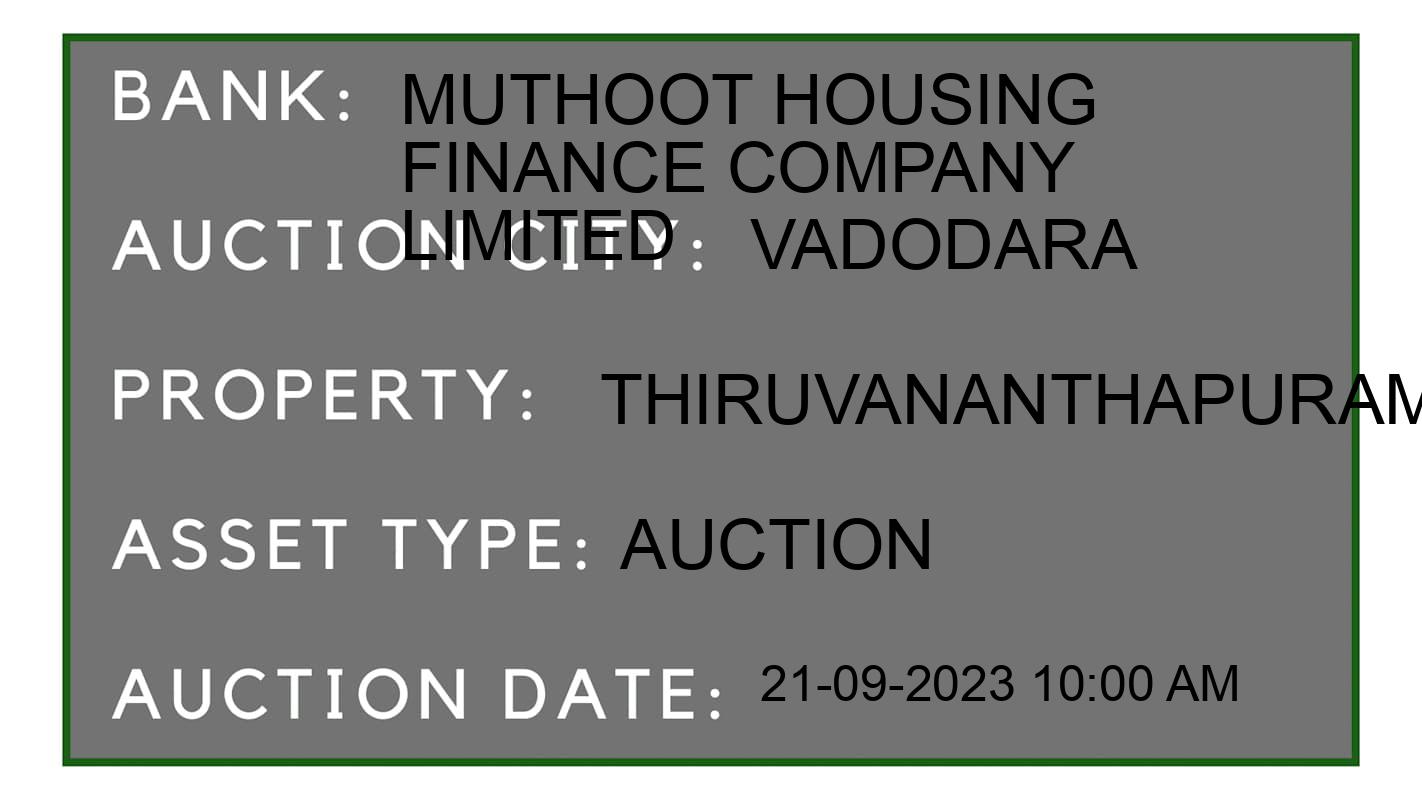 Auction Bank India - ID No: 184899 - Muthoot Housing Finance Company Limited Auction of Muthoot Housing Finance Company Limited Auctions for Plot in GUJARAT, Vadodara