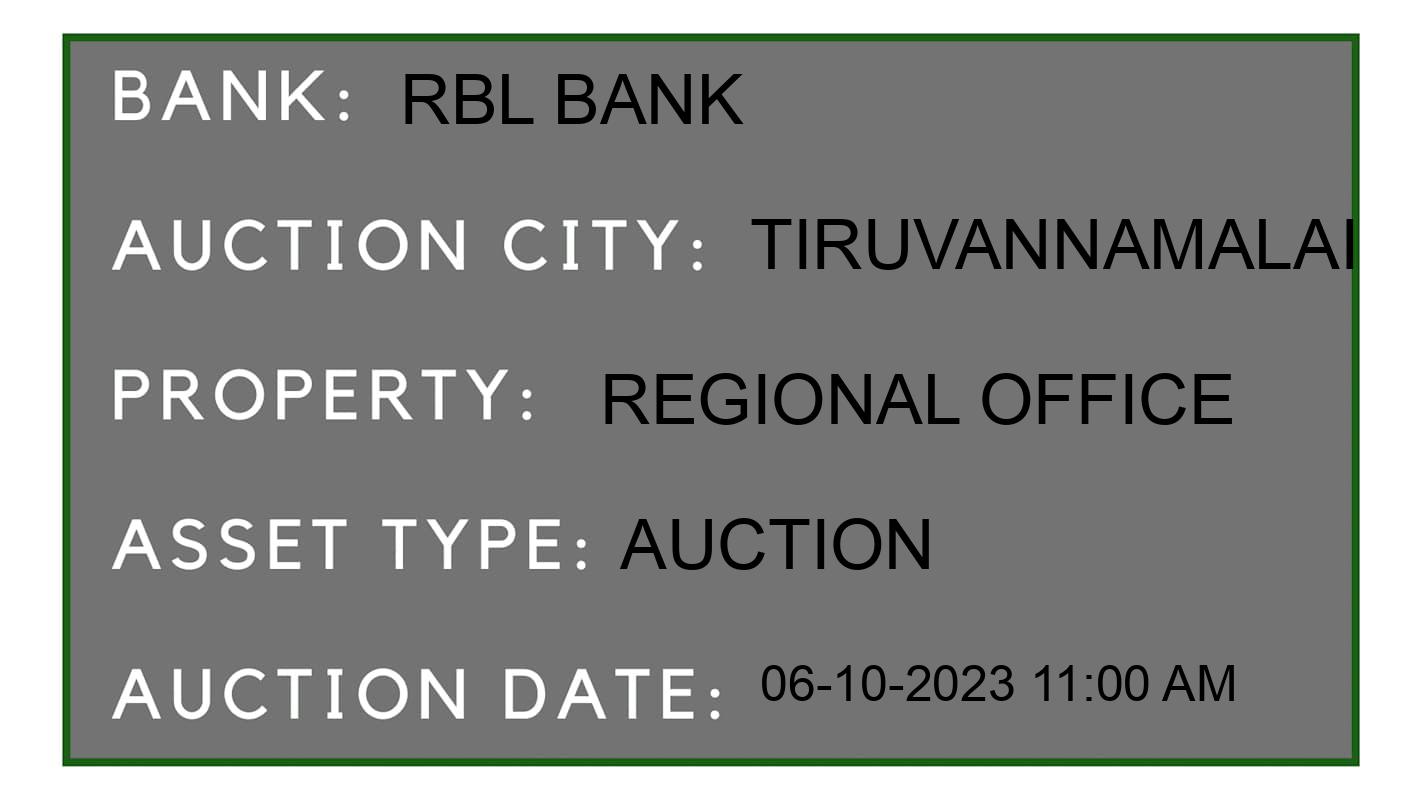 Auction Bank India - ID No: 185112 - RBL Bank Auction of RBL Bank Auctions for Land And Building in Thandrampet, Tiruvannamalai