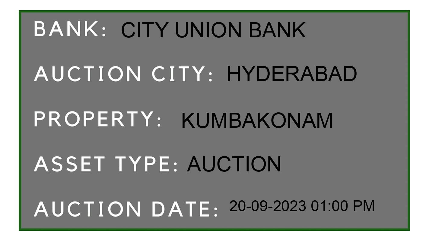 Auction Bank India - ID No: 185595 - City Union Bank Auction of City Union Bank Auctions for Plot in Hyderabad, Hyderabad