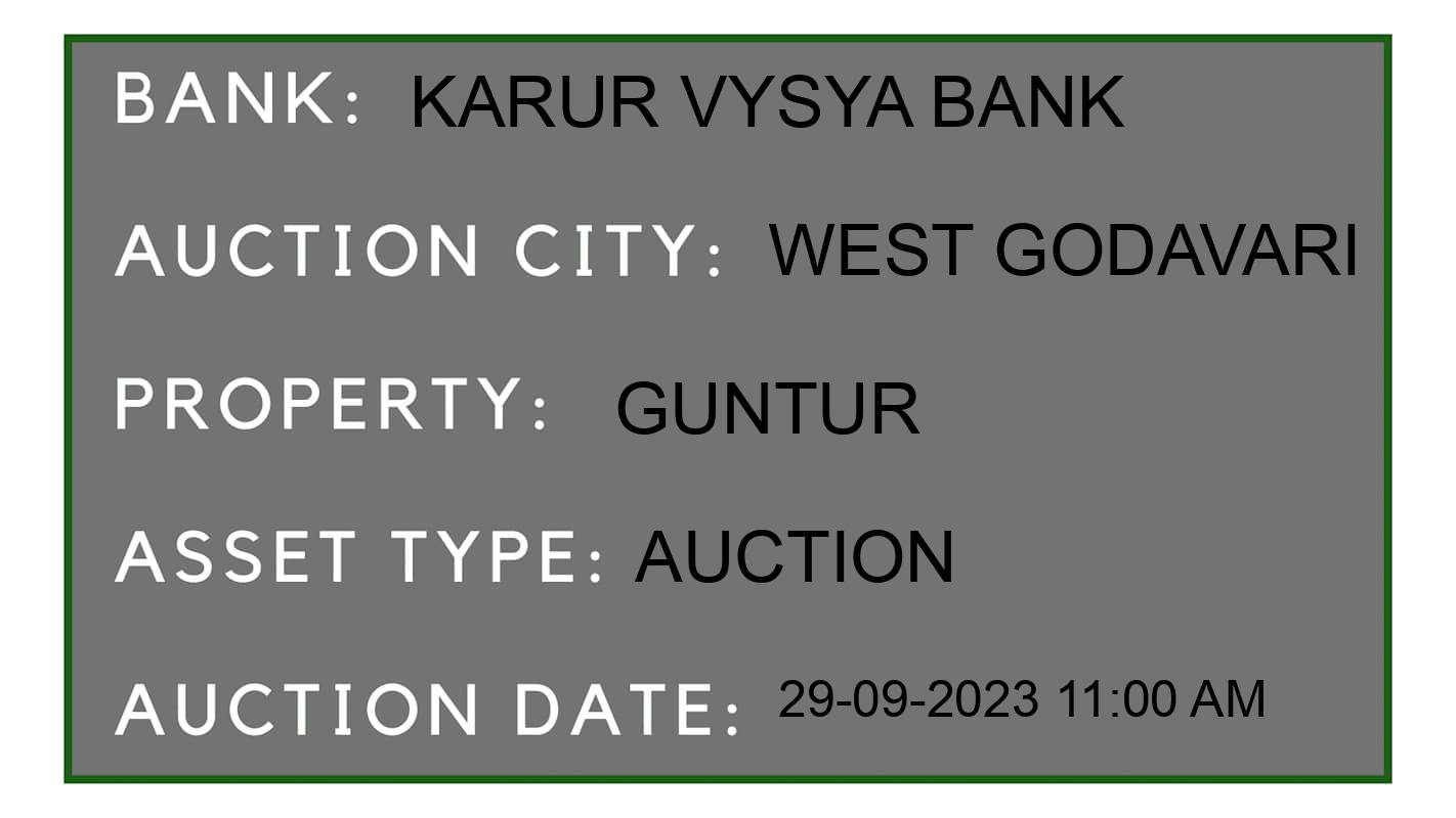 Auction Bank India - ID No: 185994 - Karur Vysya Bank Auction of Karur Vysya Bank Auctions for Plot in Samudrapugattu, West Godavari